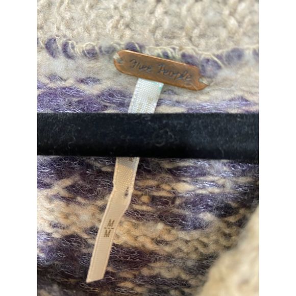 Free People Fair Isle Cowl Neck Sweater Medium - Picture 3 of 5